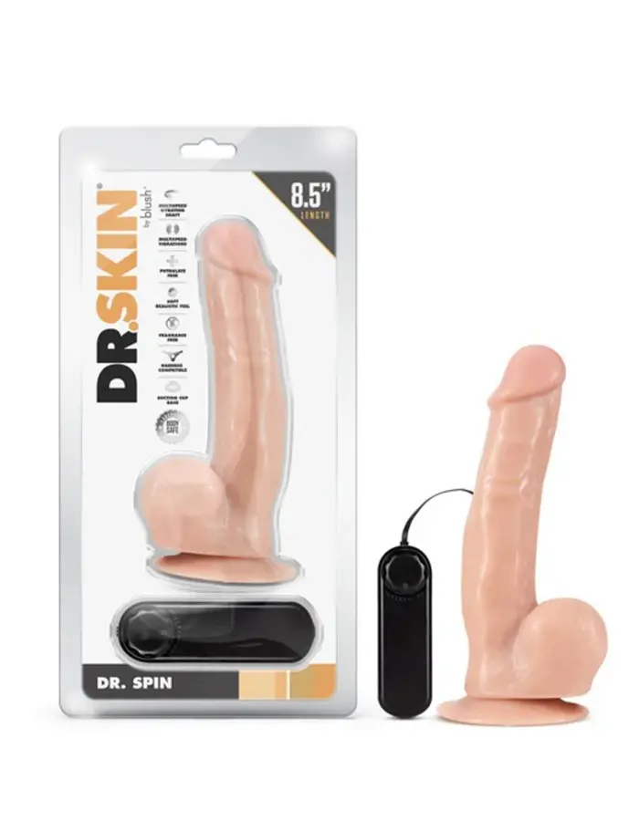 Dr. Skin - Dr. Spin - 8.5 Inch Gyrating Realistic Dildo - Vanilla