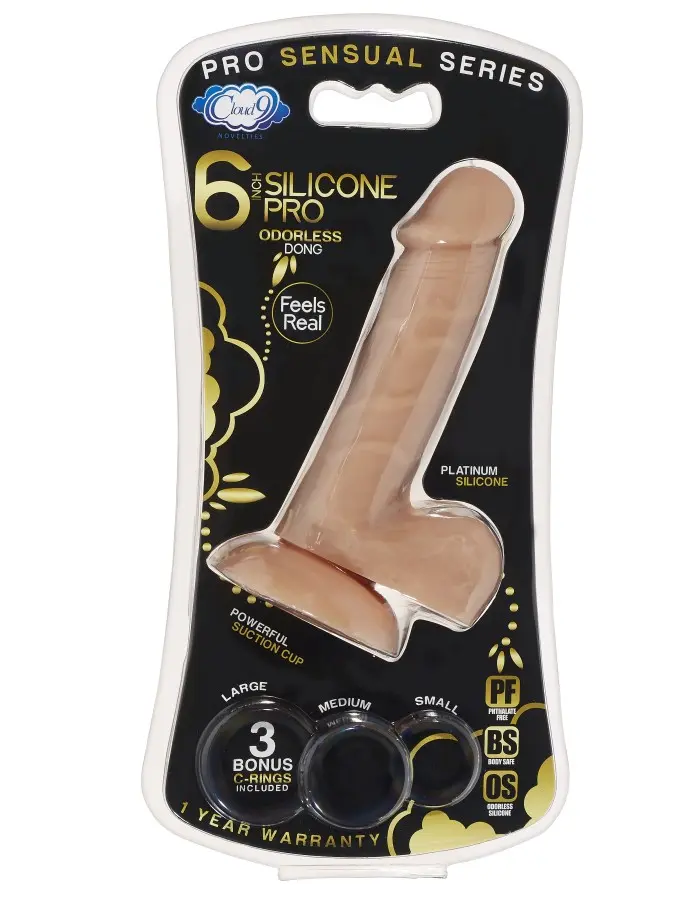 Pro Sensual Series 6 Inch Silicone Pro Odorless Dong - Tan
