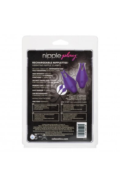 Nipple Play Rechargeable Nipplettes - Purple