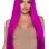33 Inch Long Straight Center Part Wig - Raspberry