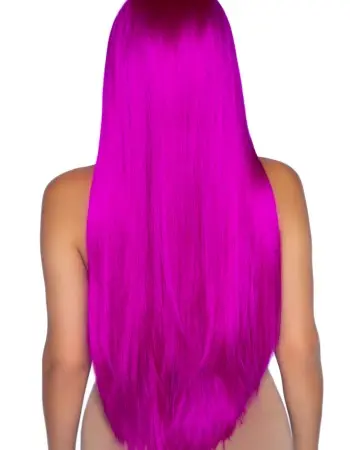 33 Inch Long Straight Center Part Wig - Raspberry
