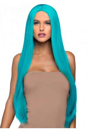 33 Inch Long Straight Center Part Wig - Turquoise