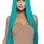 33 Inch Long Straight Center Part Wig - Turquoise