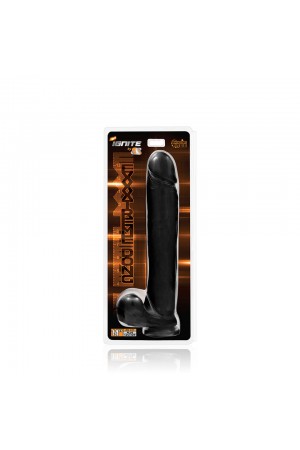 14 Inch Exxxtreme Dong With Suction & Balls - Black