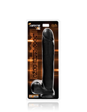14 Inch Exxxtreme Dong With Suction & Balls - Black
