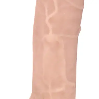 7 Inch Fleshstixxx Silicone Dildo With Balls -  Vanilla