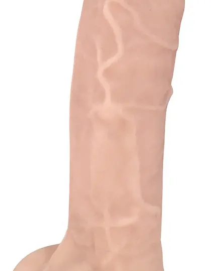7 Inch Fleshstixxx Silicone Dildo With Balls -  Vanilla