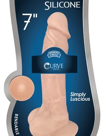 7 Inch Fleshstixxx Silicone Dildo With Balls -  Vanilla