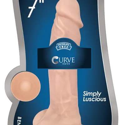 7 Inch Fleshstixxx Silicone Dildo With Balls -  Vanilla