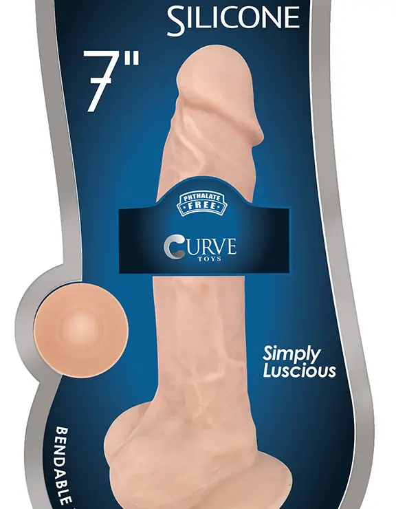 7 Inch Fleshstixxx Silicone Dildo With Balls -  Vanilla
