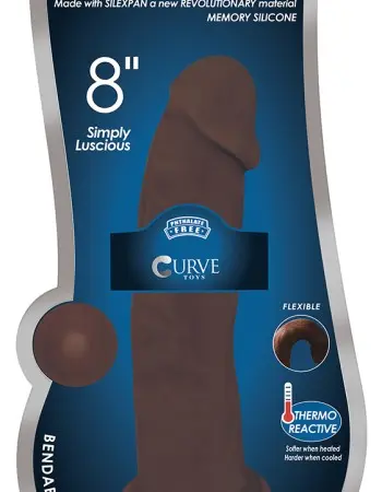 8 Inch Fleshstixxx  Silicone Dildo W/o Balls -  Chocolate