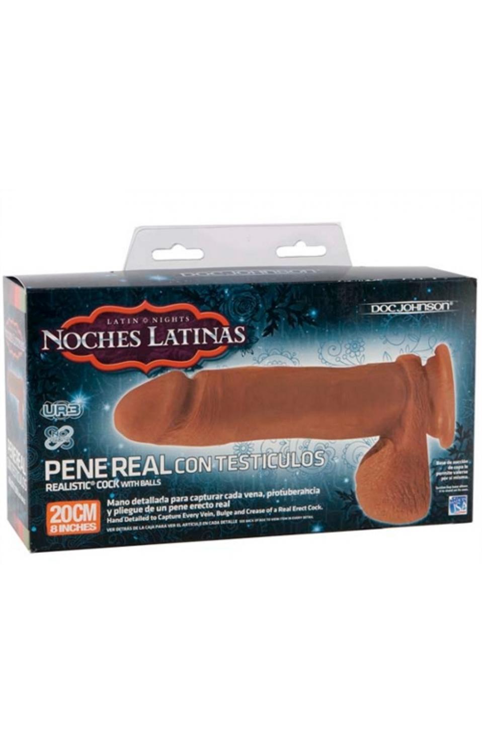 Noches Latinas - Ultraskyn Pene Real Con Testiculos - 8 Inch - DJ5700-02