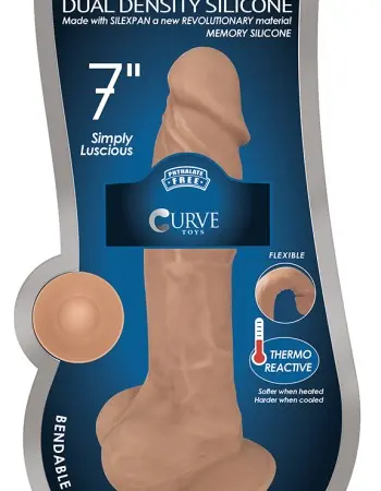 7 Inch Fleshstixxx Silicone Dildo With Balls - Latte