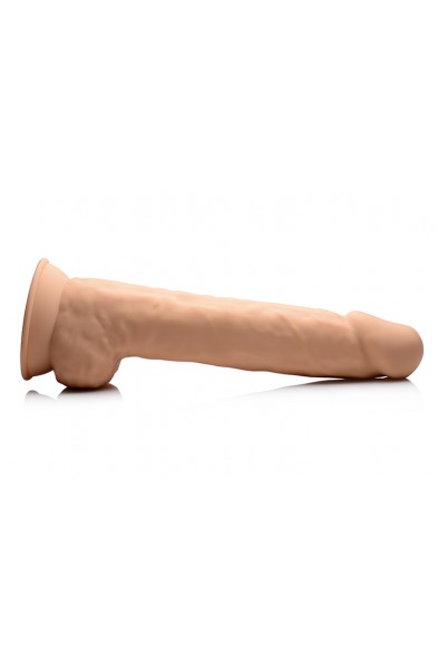 Fleshstixxx 10 Inch Silicone Dildo With Balls -  Latte