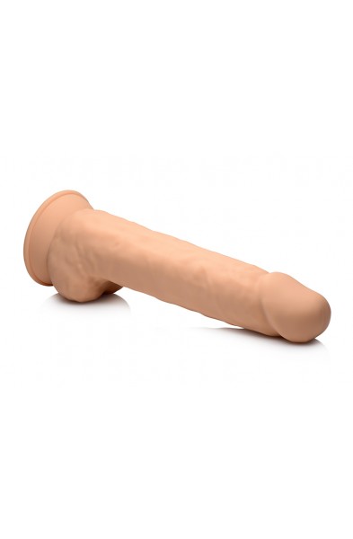 Fleshstixxx 10 Inch Silicone Dildo With Balls -  Latte