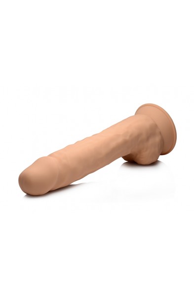 Fleshstixxx 10 Inch Silicone Dildo With Balls -  Latte