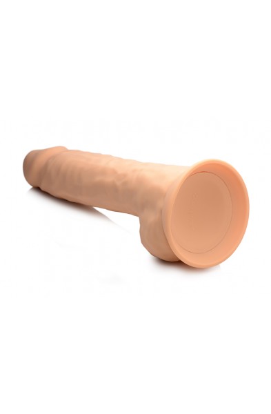 Fleshstixxx 10 Inch Silicone Dildo With Balls -  Latte