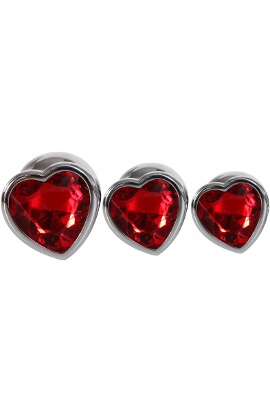 Three Hearts Gem Anal Plug Set