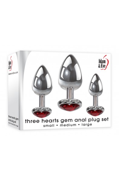 Three Hearts Gem Anal Plug Set