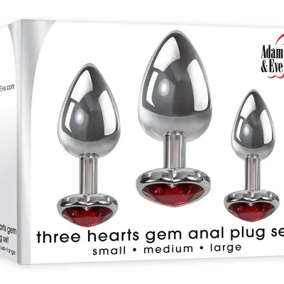 Three Hearts Gem Anal Plug Set