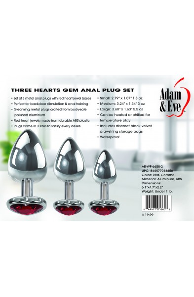 Three Hearts Gem Anal Plug Set