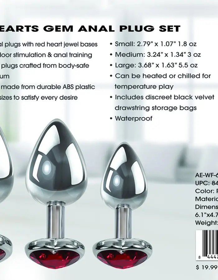 Three Hearts Gem Anal Plug Set
