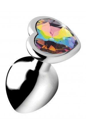 Rainbow Prism Heart Anal Plug - Medium