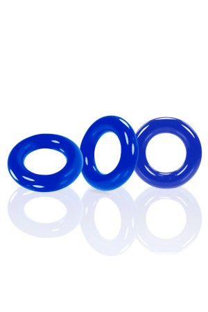 Willy Rings 3-Pack Cockrings - Police Blue