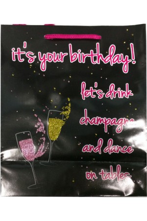 Its Your Birthday Glitter Embellished Gift Bag