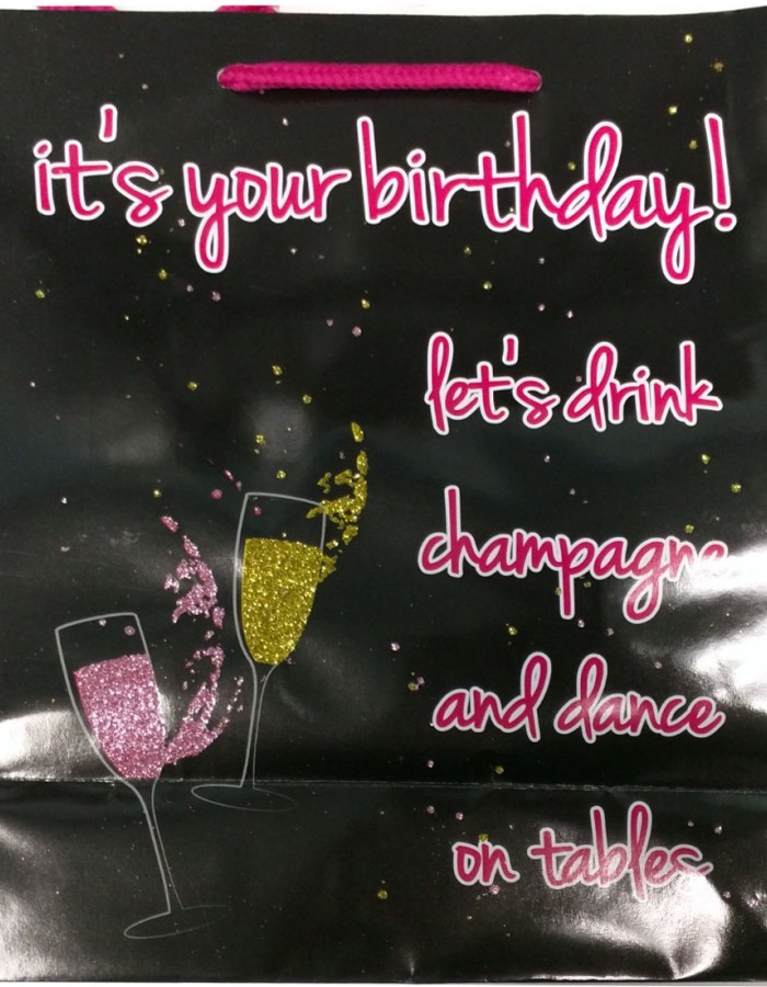 Its Your Birthday Glitter Embellished Gift Bag