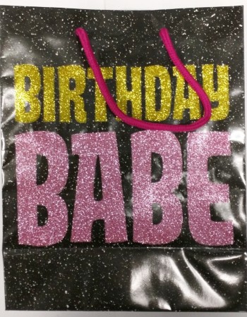 Birthday Babe Glitter Embellished Gift Bag