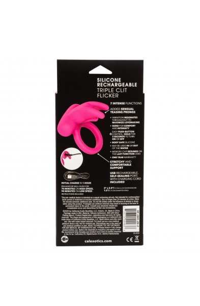 Silicone Rechargeable Triple Clit Flicker