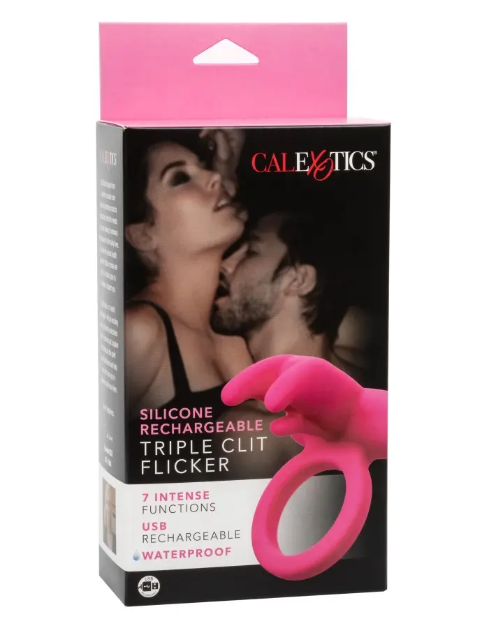 Silicone Rechargeable Triple Clit Flicker