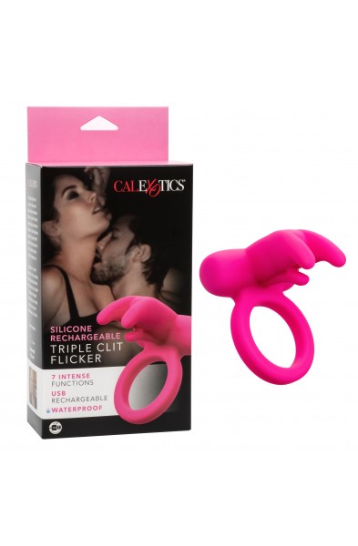 Silicone Rechargeable Triple Clit Flicker