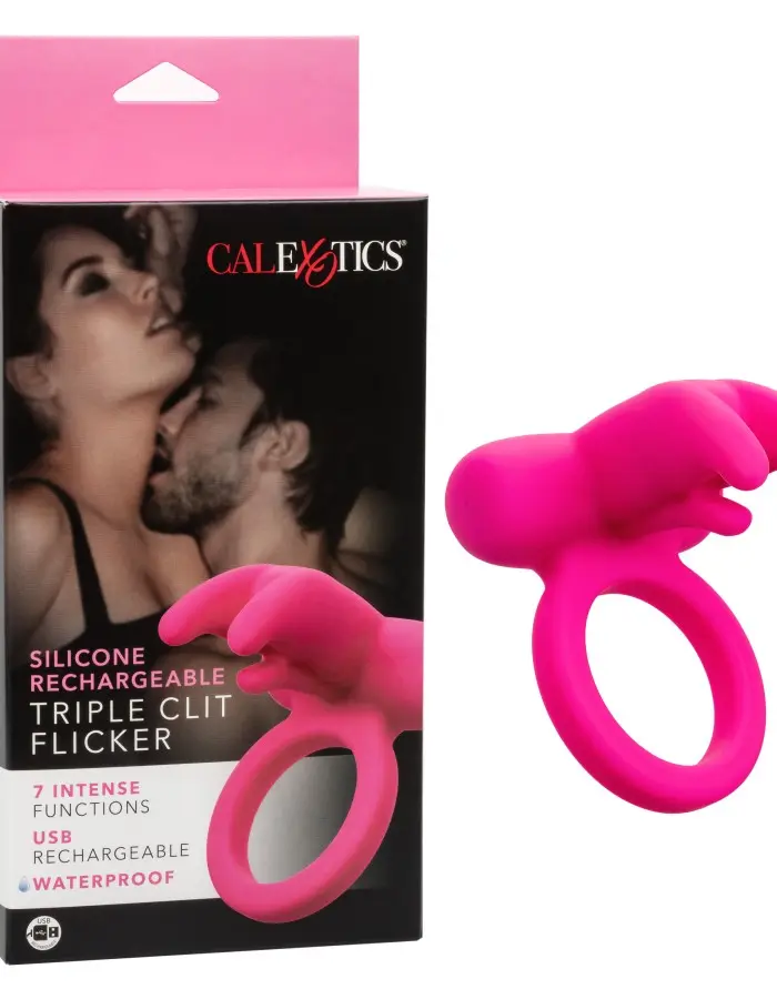 Silicone Rechargeable Triple Clit Flicker