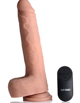 Big Shot 9 Inch Silicone Thrusting Dildo With - Balls and Remote