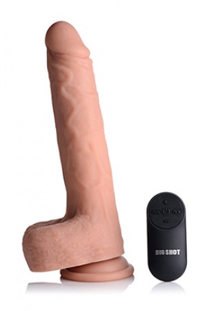 Big Shot 9 Inch Silicone Thrusting Dildo With - Balls and Remote