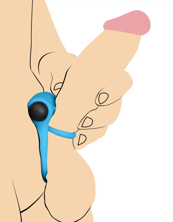 Bang - Silicone Cockring and Bullet With Remote Control - Blue