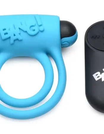 Bang - Silicone Cockring and Bullet With Remote Control - Blue