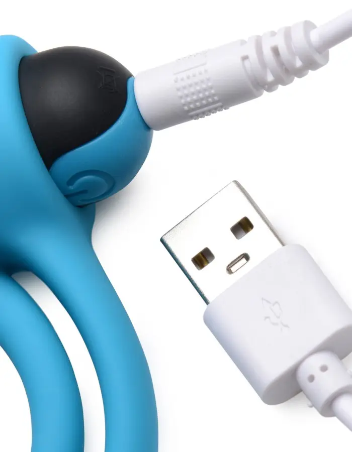 Bang - Silicone Cockring and Bullet With Remote Control - Blue