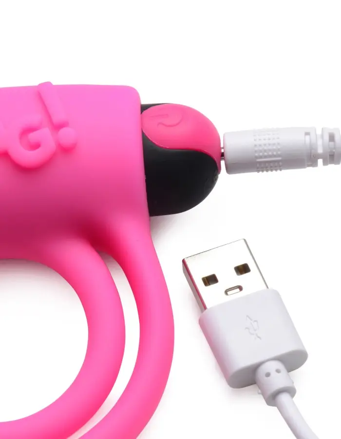Bang - Silicone Cock Ring and Bullet With Remote Control - Pink
