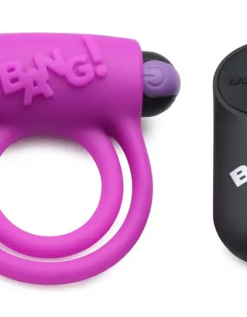 Bang - Silicone Cock Ring and Bullet With Remote Control - Purple