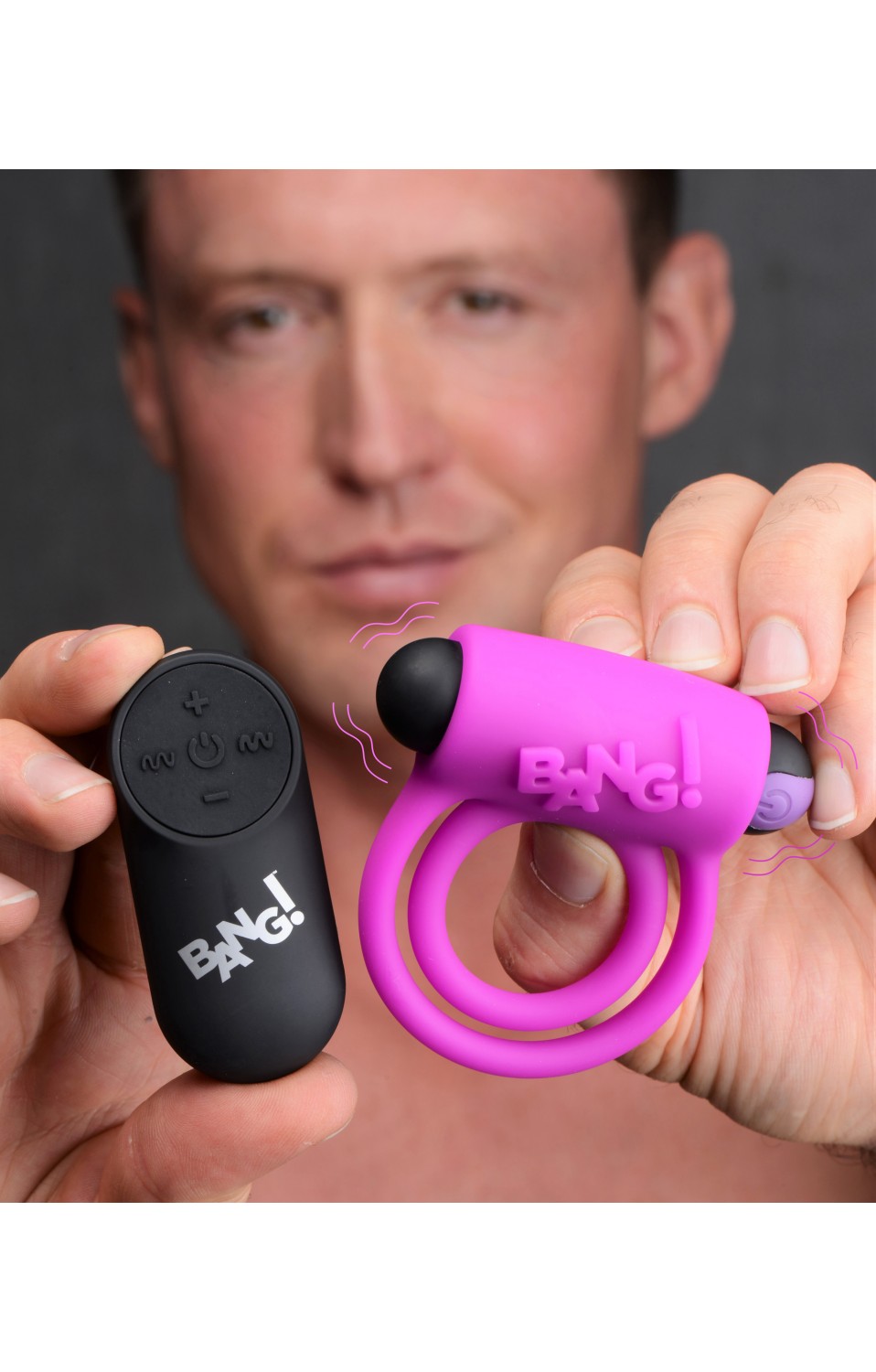 Bang - Silicone Cock Ring and Bullet With Remote Control - Purple -  BNG-AG572-PUR