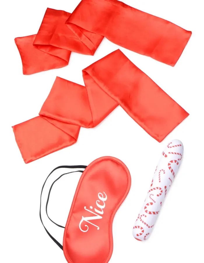 Bang - Naughty Holiday Kit - Wrist Ties XL Bullet  and Blindfold