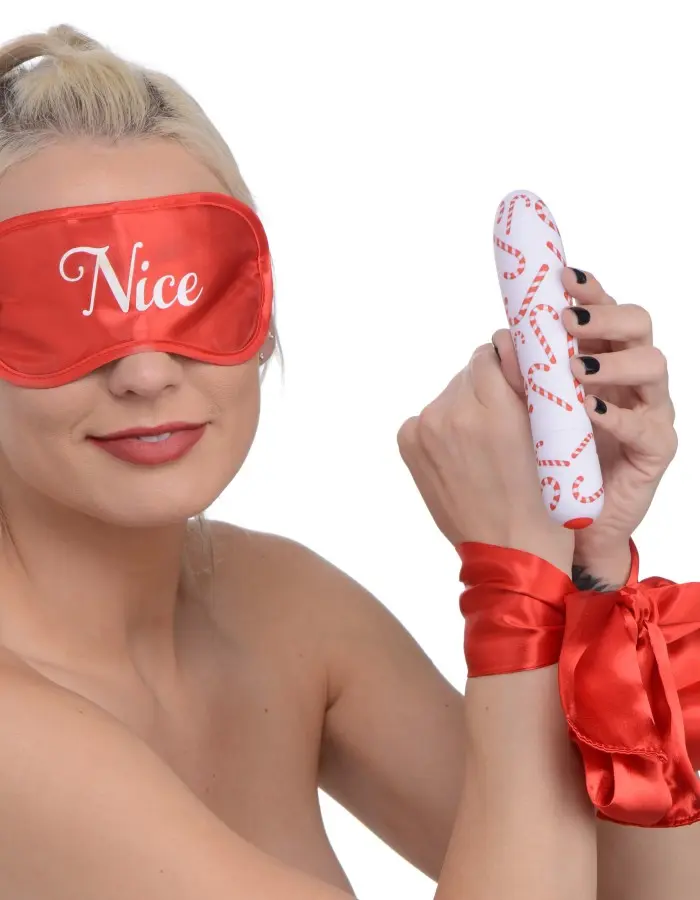 Bang - Naughty Holiday Kit - Wrist Ties XL Bullet  and Blindfold