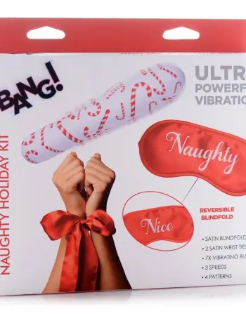 Bang - Naughty Holiday Kit - Wrist Ties XL Bullet  and Blindfold