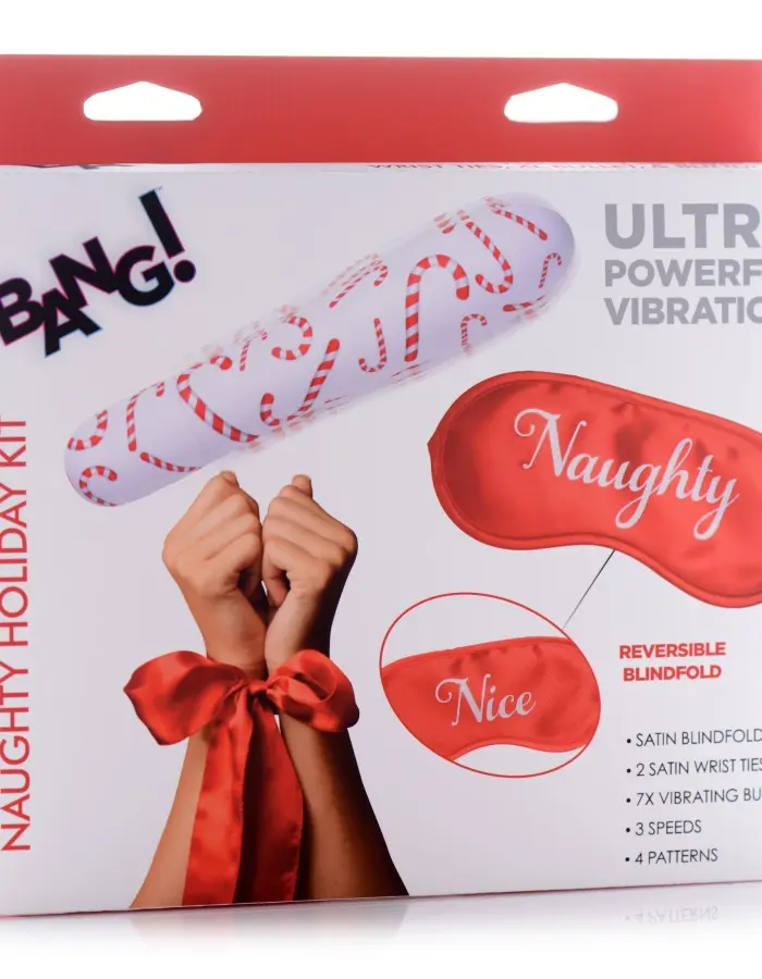 Bang - Naughty Holiday Kit - Wrist Ties XL Bullet  and Blindfold