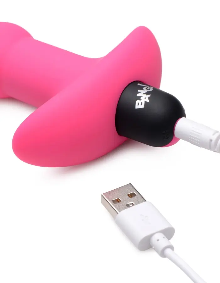 Bang - Vibrating Silicone Anal Beads and Remote Control - Pink