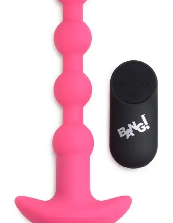 Bang - Vibrating Silicone Anal Beads and Remote Control - Pink