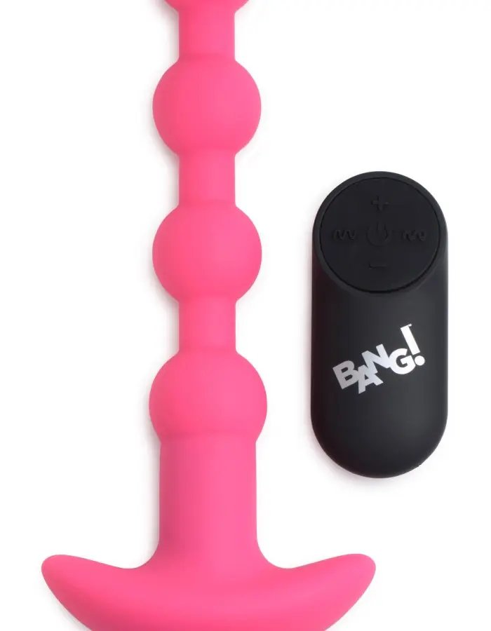 Bang - Vibrating Silicone Anal Beads and Remote Control - Pink